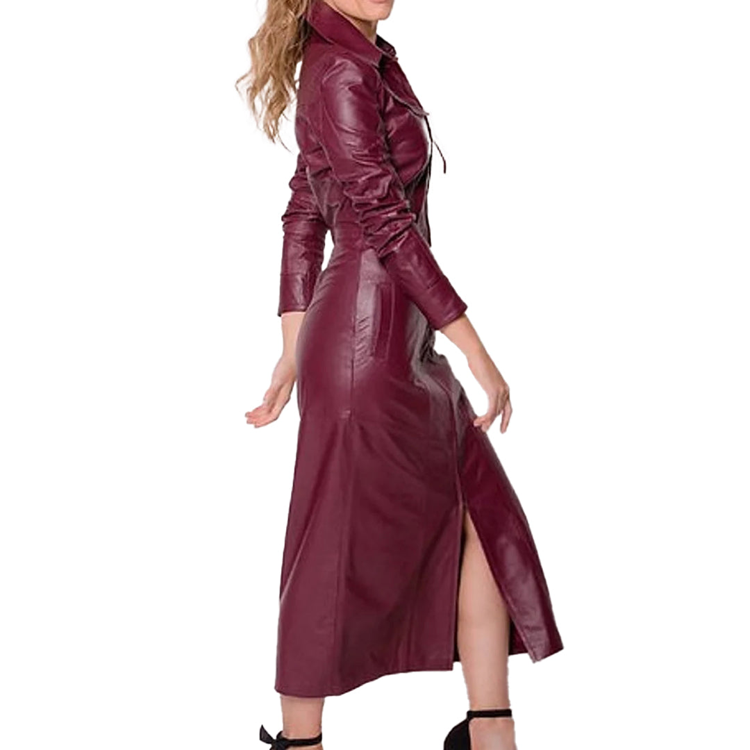 Women’s Full Leather Coat dress
