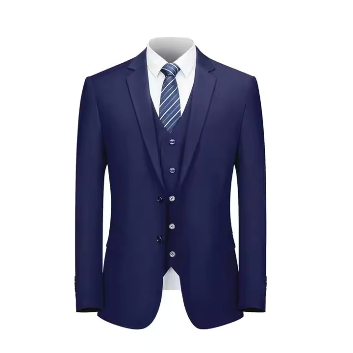 Men’s 3-Piece Suit – Premium Cotton Blend – Two-Button Formal Suits