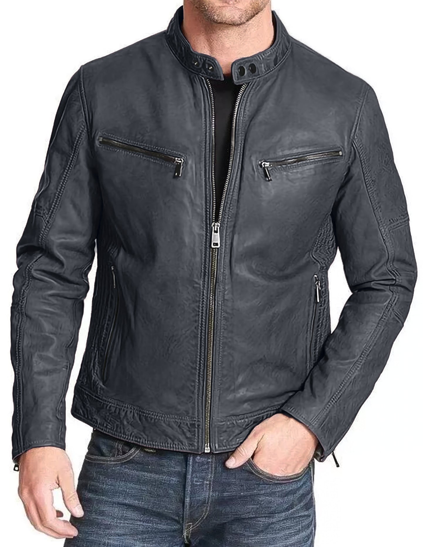 Premium Lamb Leather Men leather jacket | YKK Zipper | 10 colors