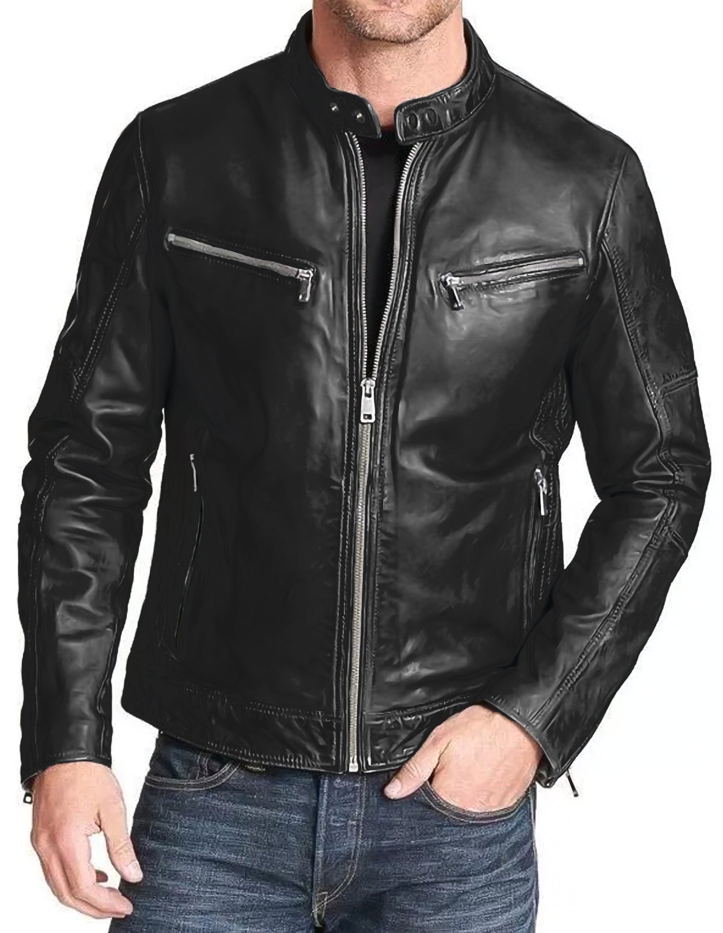 Premium Lamb Leather Men leather jacket | YKK Zipper | 10 colors