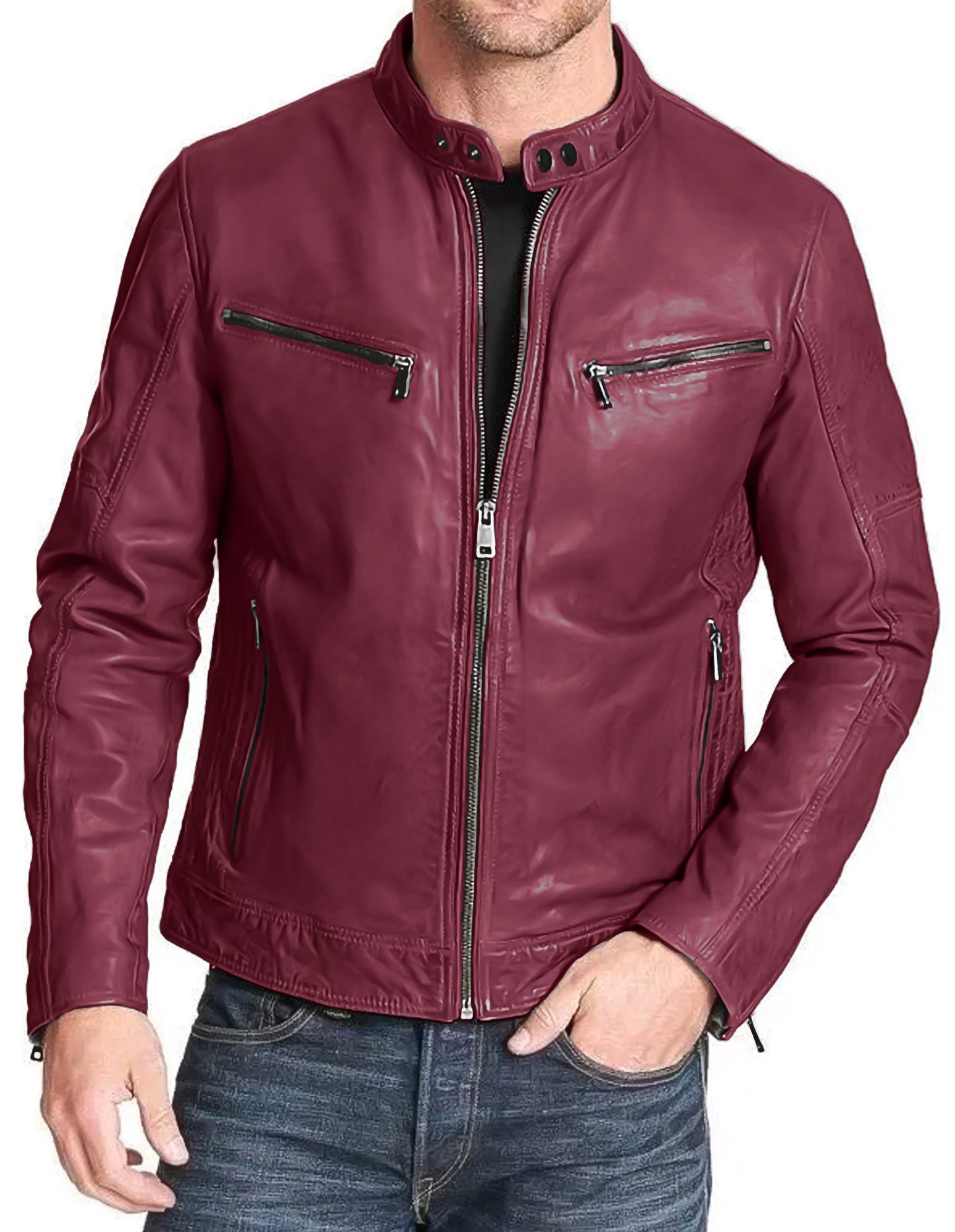 Premium Lamb Leather Men leather jacket | YKK Zipper | 10 colors