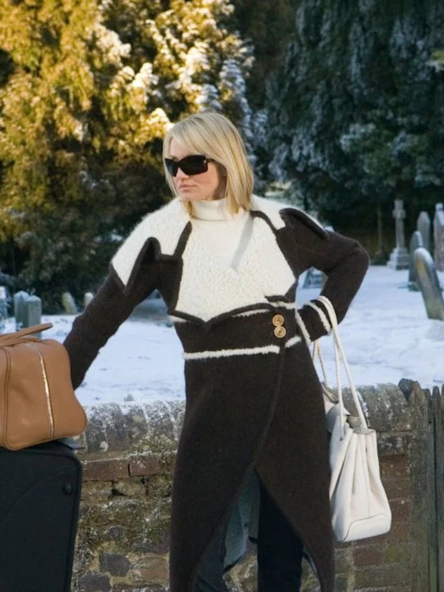 Cameron Diaz Street Fashion Wool Trench Coat In The Holiday