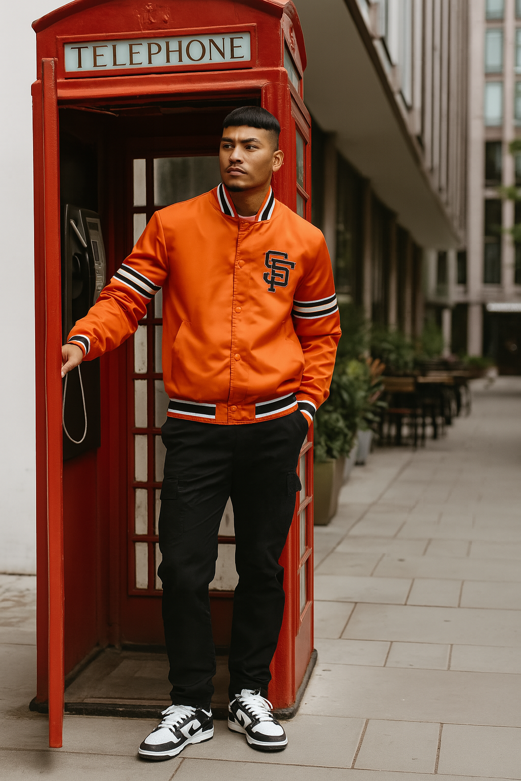 San Francisco Giants Orange Satin Varsity Jacket Letterman Baseball Bomber