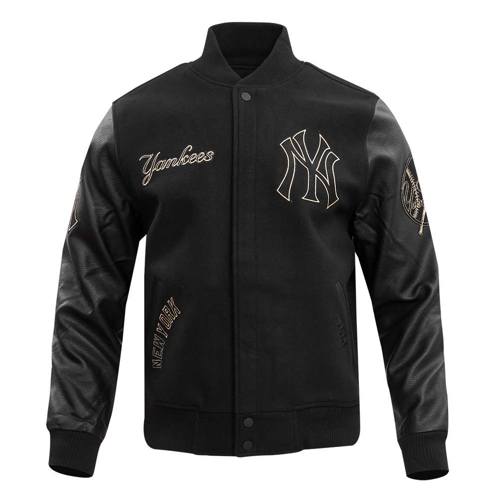 New York Yankees Varsity Jacket Men’s Black Wool Leather Sleeves Bomber Letterman