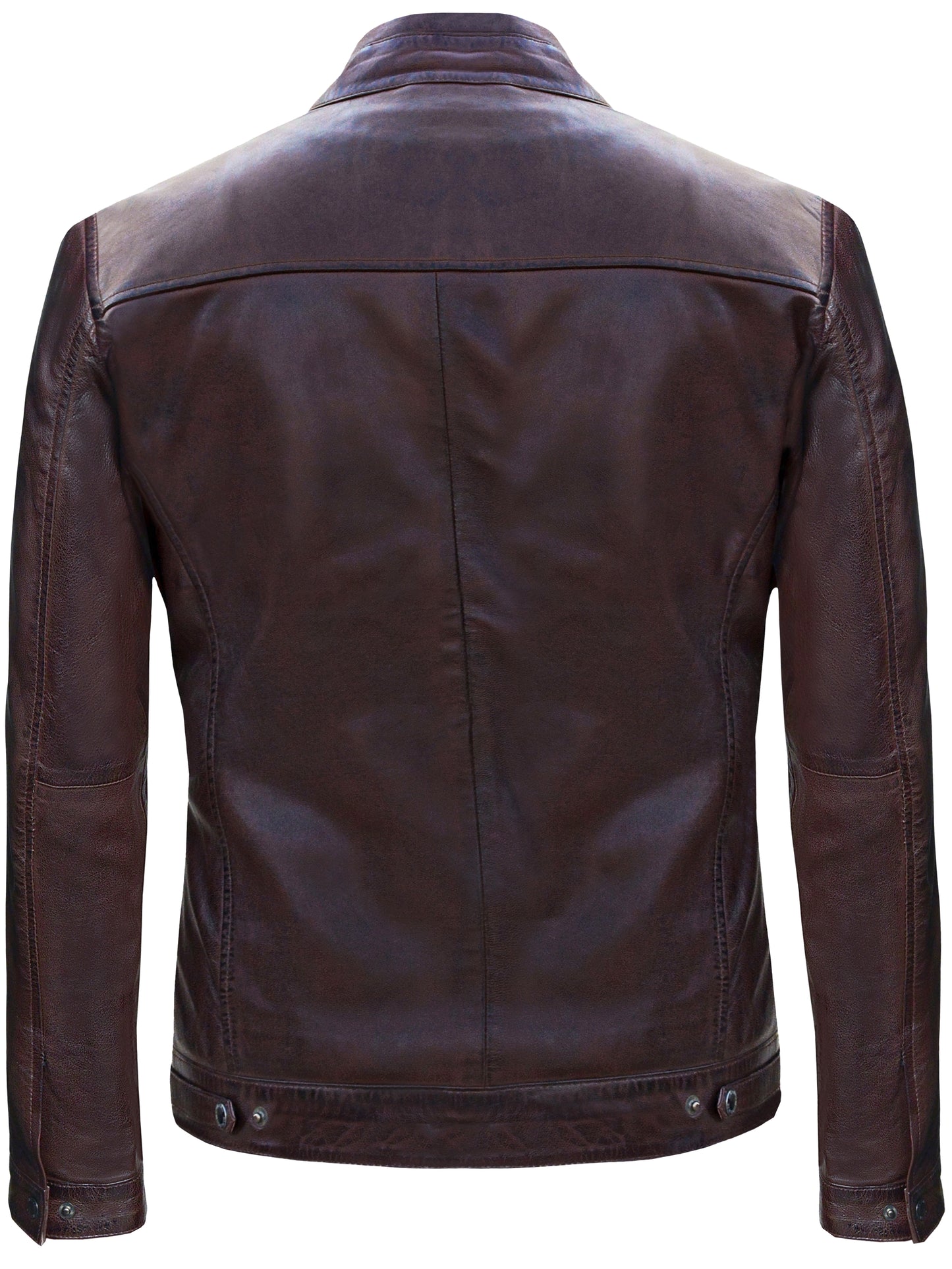 Men's Cafe Racer Retro Dark Brown Leather Jacket
