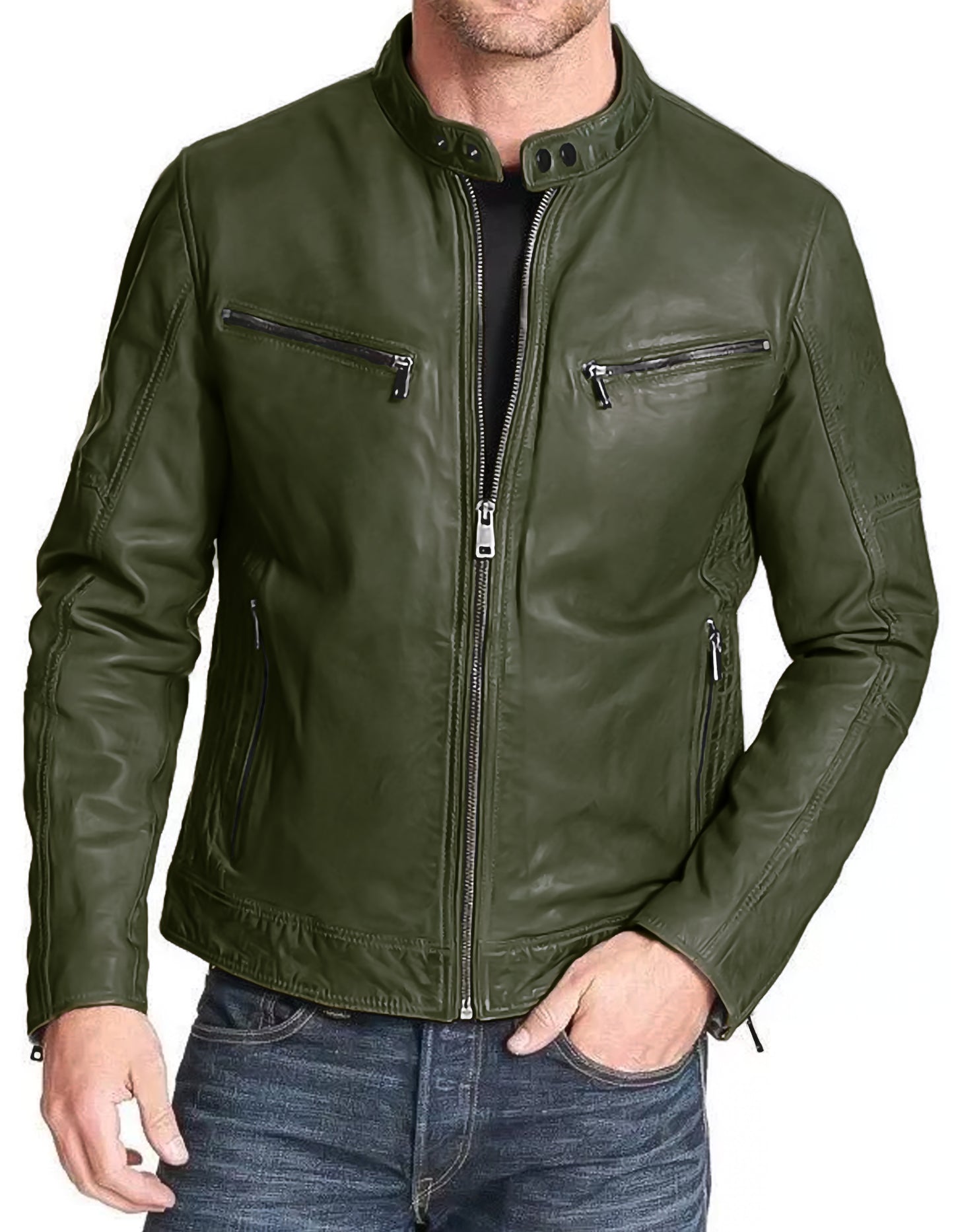 Premium Lamb Leather Men leather jacket | YKK Zipper | 10 colors