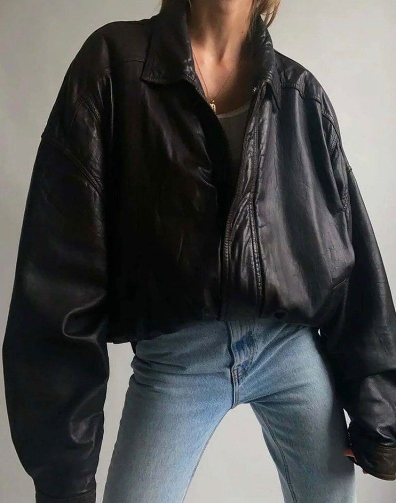 Women's 90's fashion leather jacket
