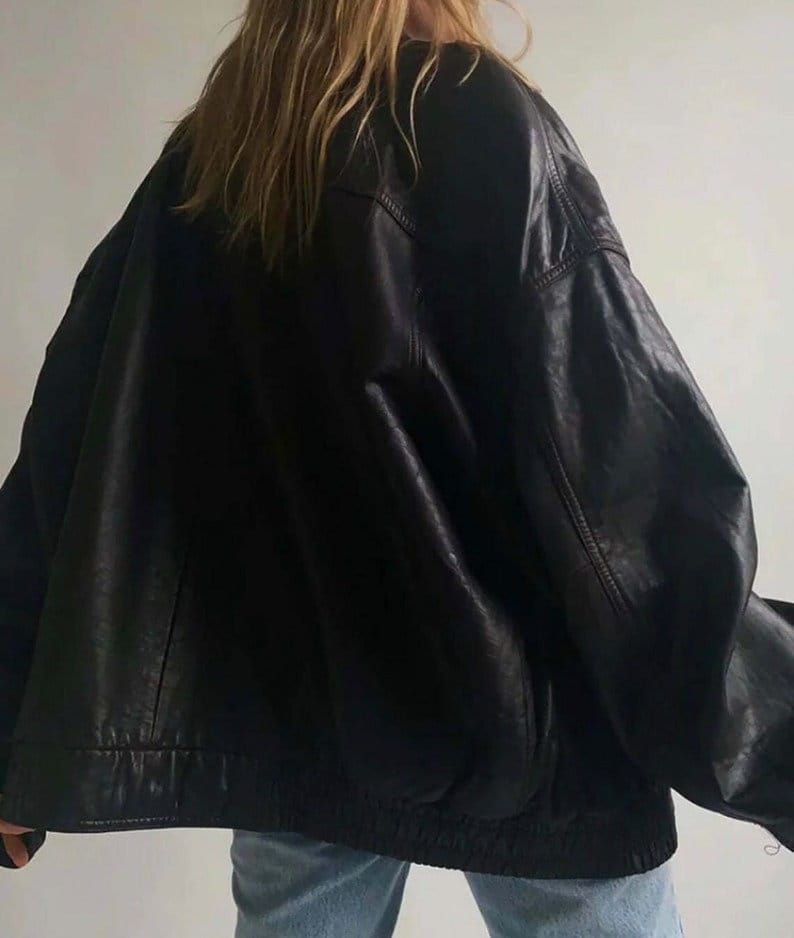 Women's 90's fashion leather jacket
