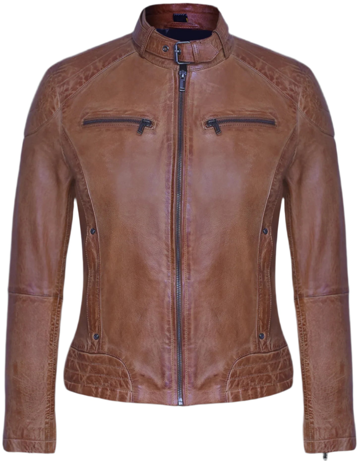 Women's Toffee Sheepskin Café Racer Jacket