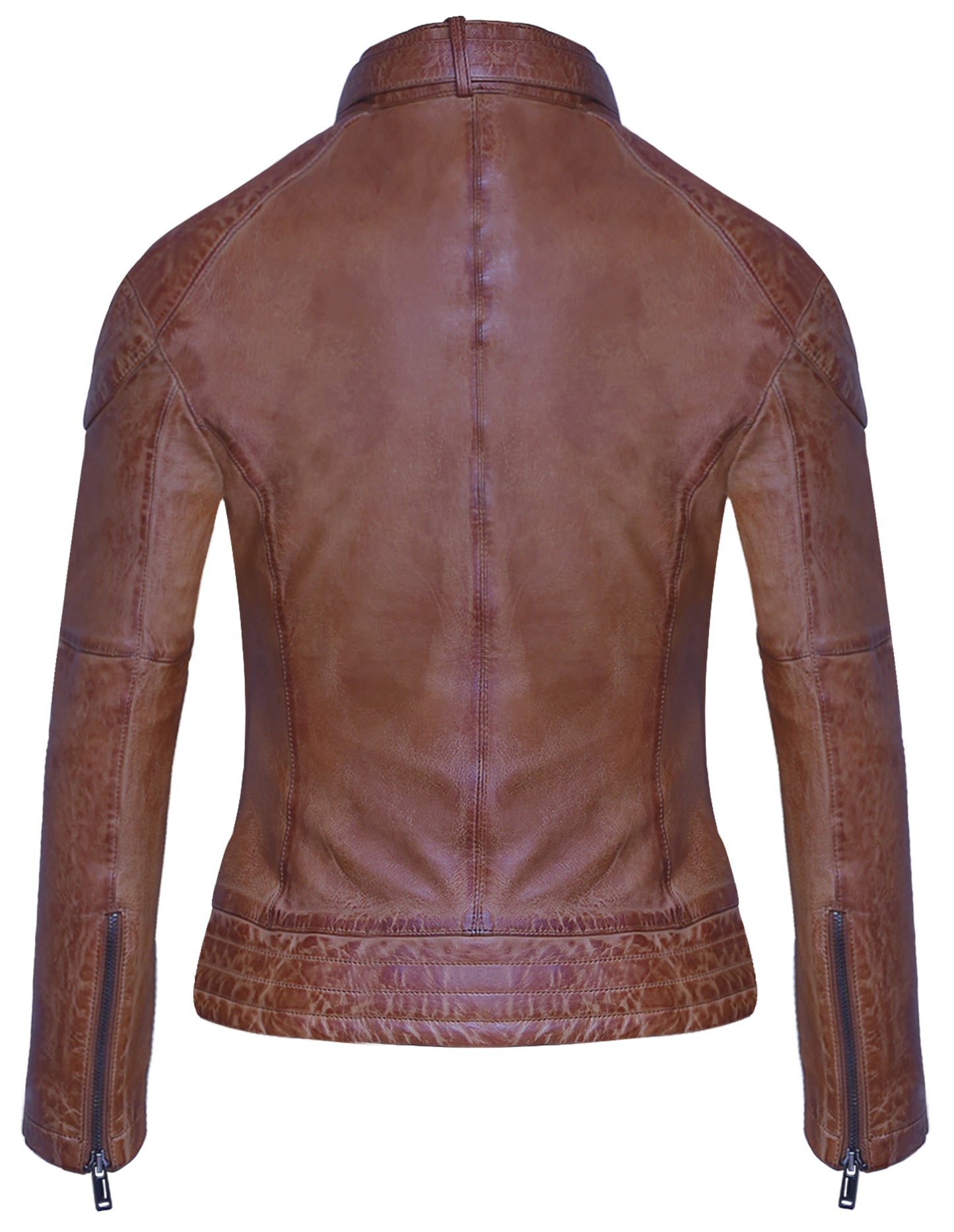 Women's Toffee Sheepskin Café Racer Jacket