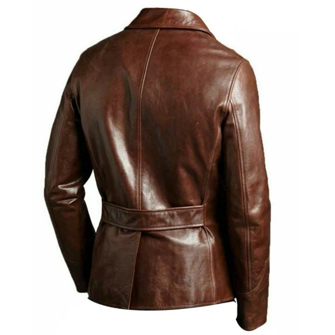 Blazer Coat Biker Black Motorcycle Bomber Men's Vintage Top Real Leather Jacket