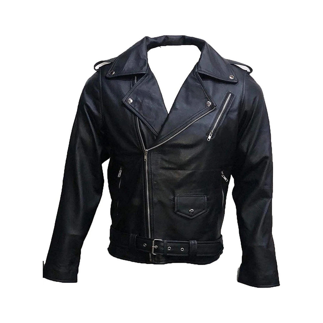 Snake Serpents Black Leather Motorcycle Jacket