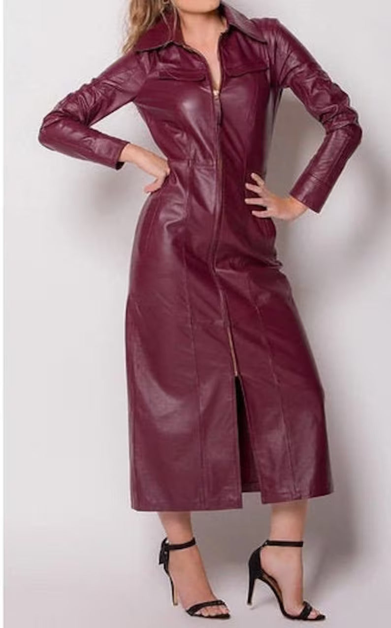 Women's lamb Skin Leather Dress