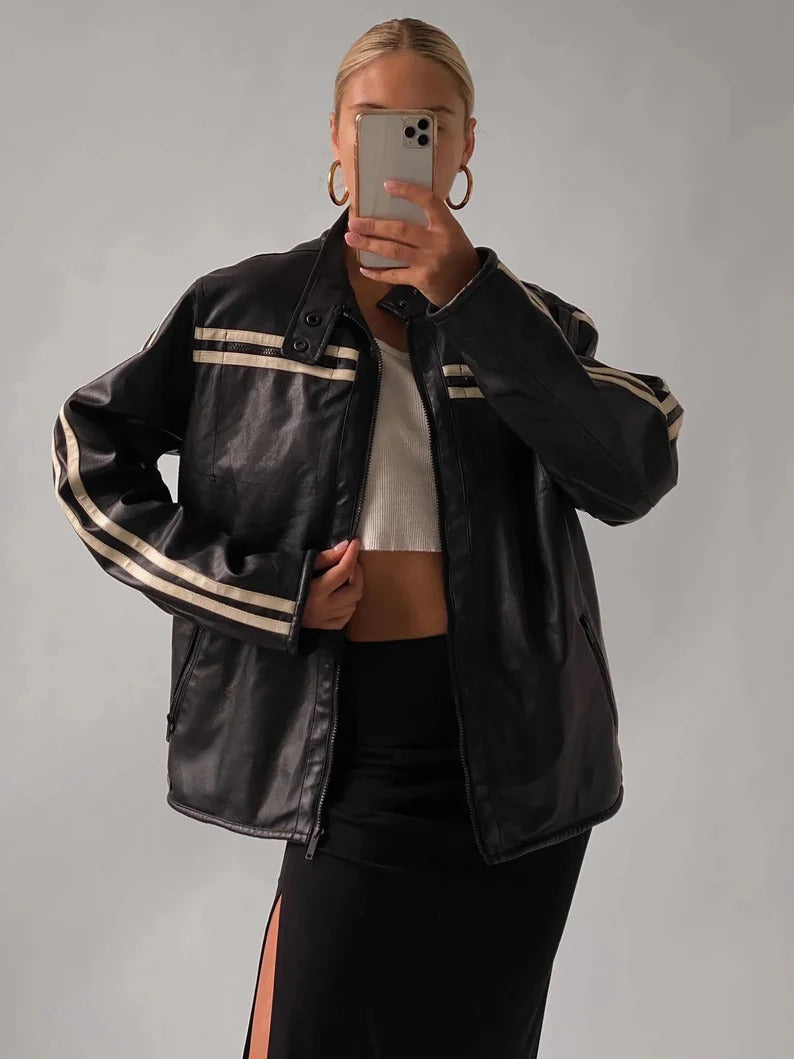 Women Vintage Motorcycle Stripped