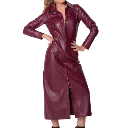 Women’s Full Leather Coat dress
