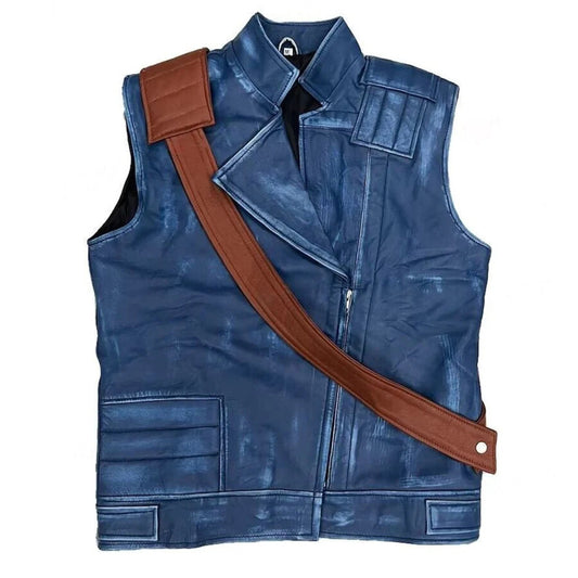 Handmade Cal Kestis Star Wars Jedi Survivor Distressed Leather Vest Jacket Cosplay Costume