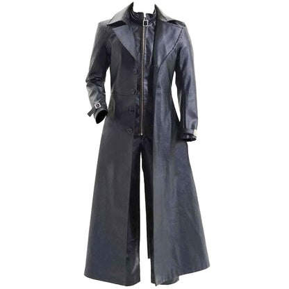 Handmade Albert Wesker Black Trench | Resident 5 Handmade Cosplay Costume | Leather Coat