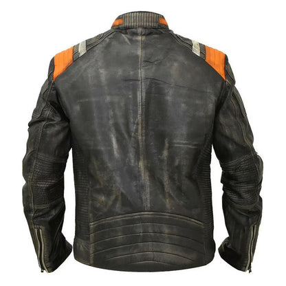 Men's Retro 3  Real Leather Jacket Handmade