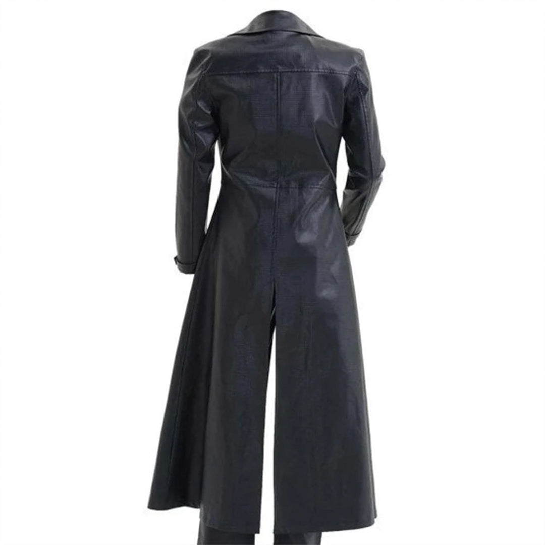 Handmade Albert Wesker Black Trench | Resident 5 Handmade Cosplay Costume | Leather Coat