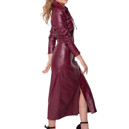 Women’s Full Leather Coat dress