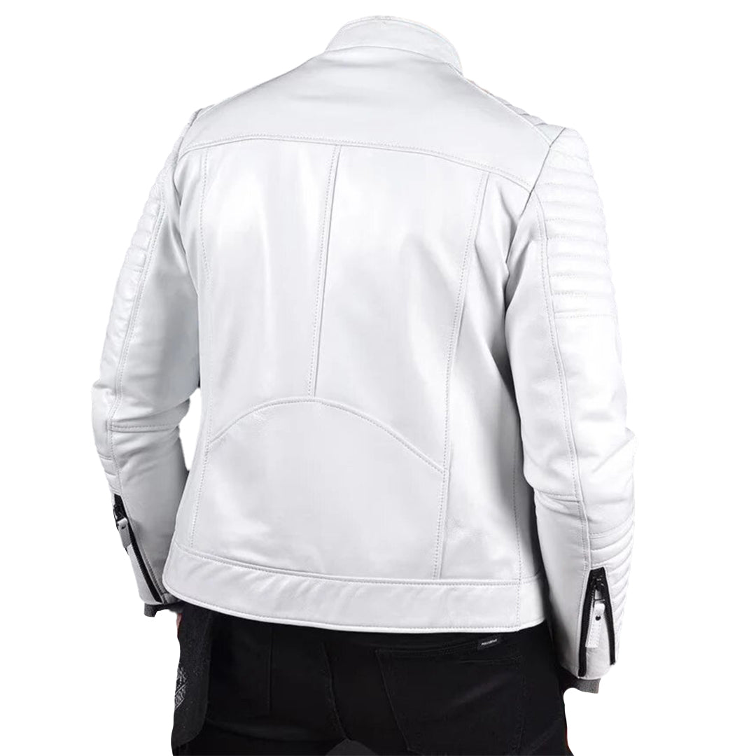 Men's Leather Jacket white