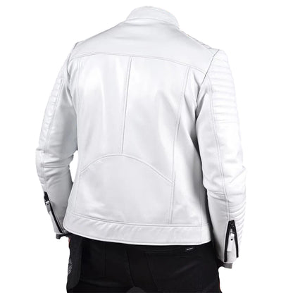 Men's Leather Jacket white