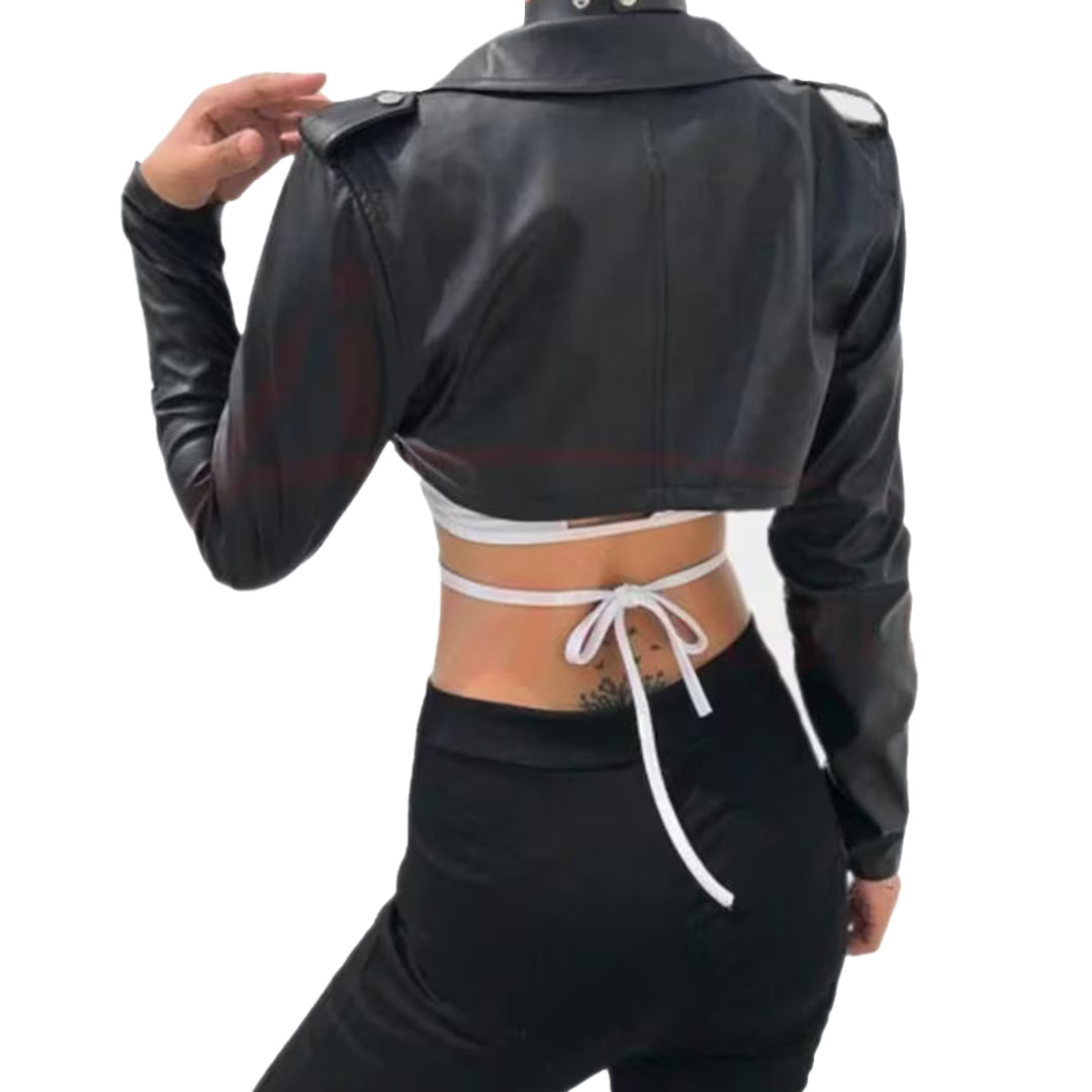 Cropped Length Jacket Women's Leather Cropped Jacket – Renna Fashion