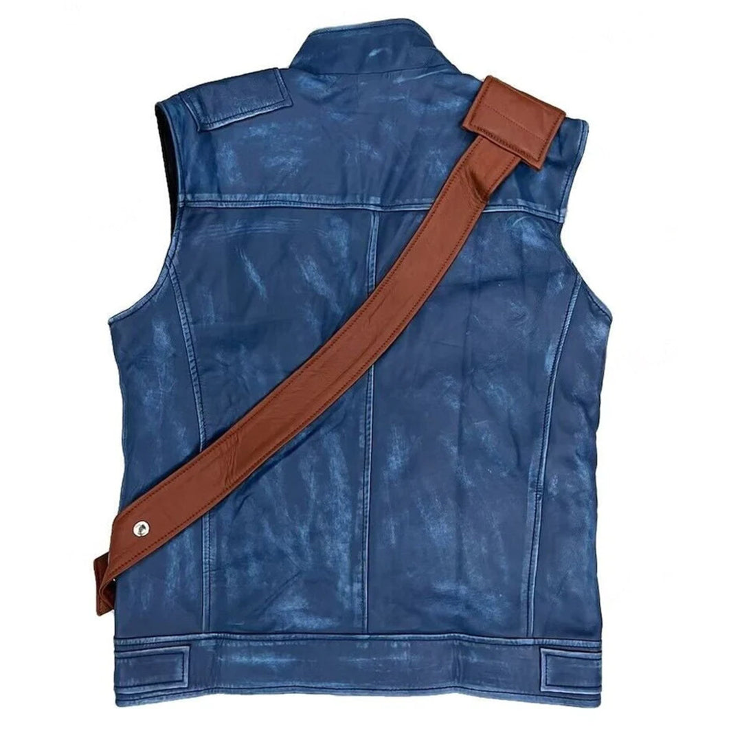 Handmade Cal Kestis Star Wars Jedi Survivor Distressed Leather Vest Jacket Cosplay Costume