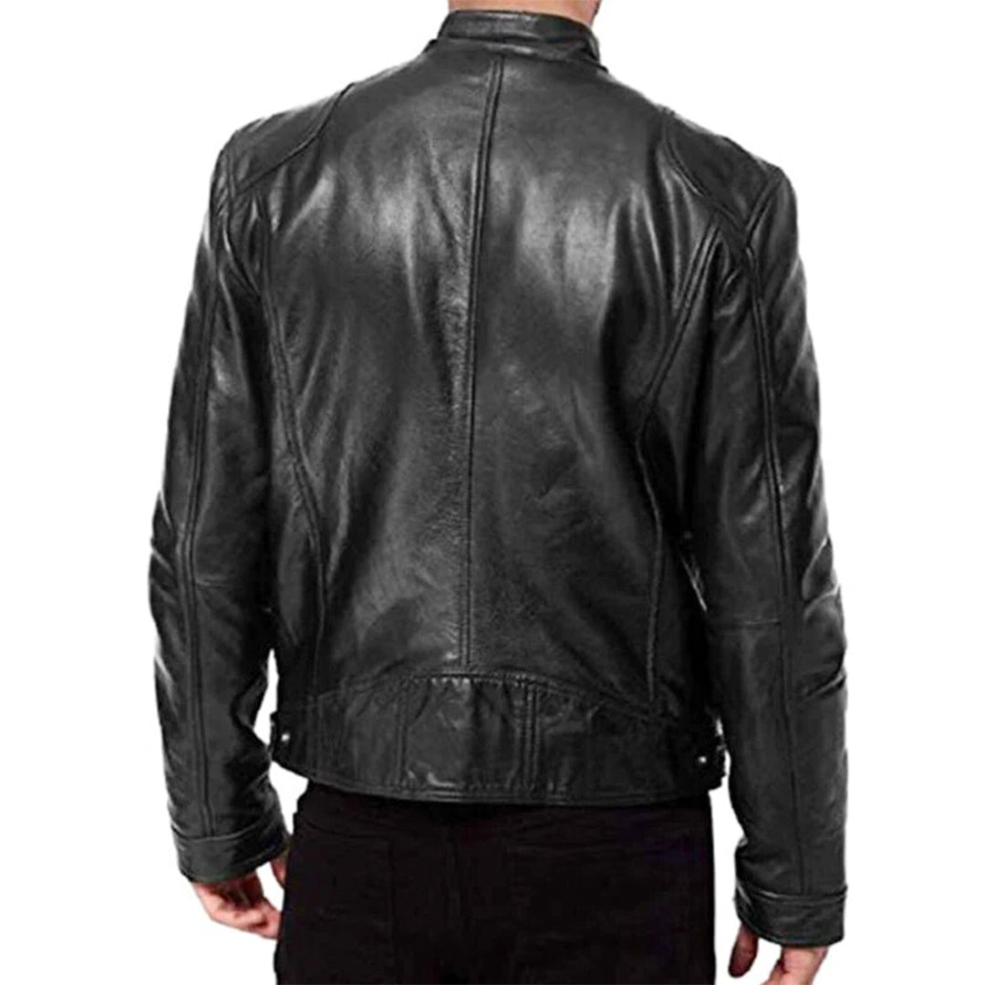 Men's Vintage Avengers Cafe Racer Brown Genuine Leather Slim Fit Real Biker Jacket