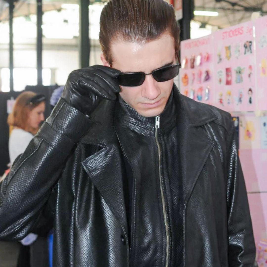 Handmade Albert Wesker Black Trench | Resident 5 Handmade Cosplay Costume | Leather Coat