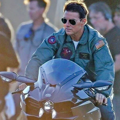 Tom Cruise Top Gun 2 Maverick Flight Bomber Jacket Jet Pilot Jacket with Patches