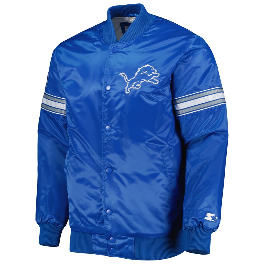 80s Las Vegas Raiders Blue Satin Bomber Jacket Full Snap Varsity Letterman NFL