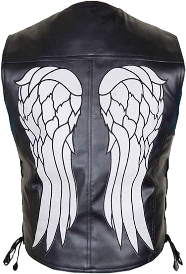 Halloween Angel Wings Leather Vest