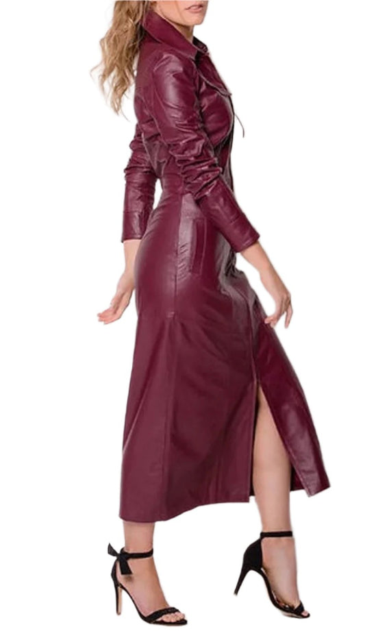 Women's lamb Skin Leather Dress