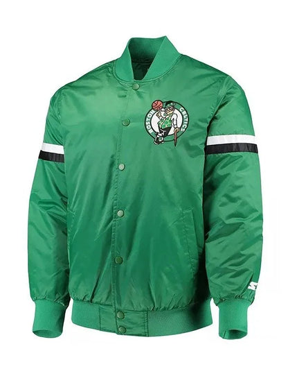 Boston Celtics Starter Green Varsity Jacket Letterman Full Snap Bomber Full Snap
