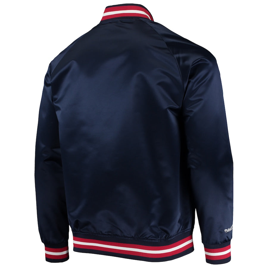 Boston Red Sox Satin Bomber Jacket Lightweight Raglan Full Snap Varsity