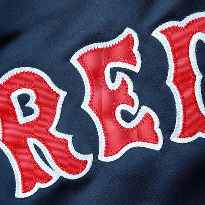 Boston Red Sox Satin Bomber Jacket Lightweight Raglan Full Snap Varsity