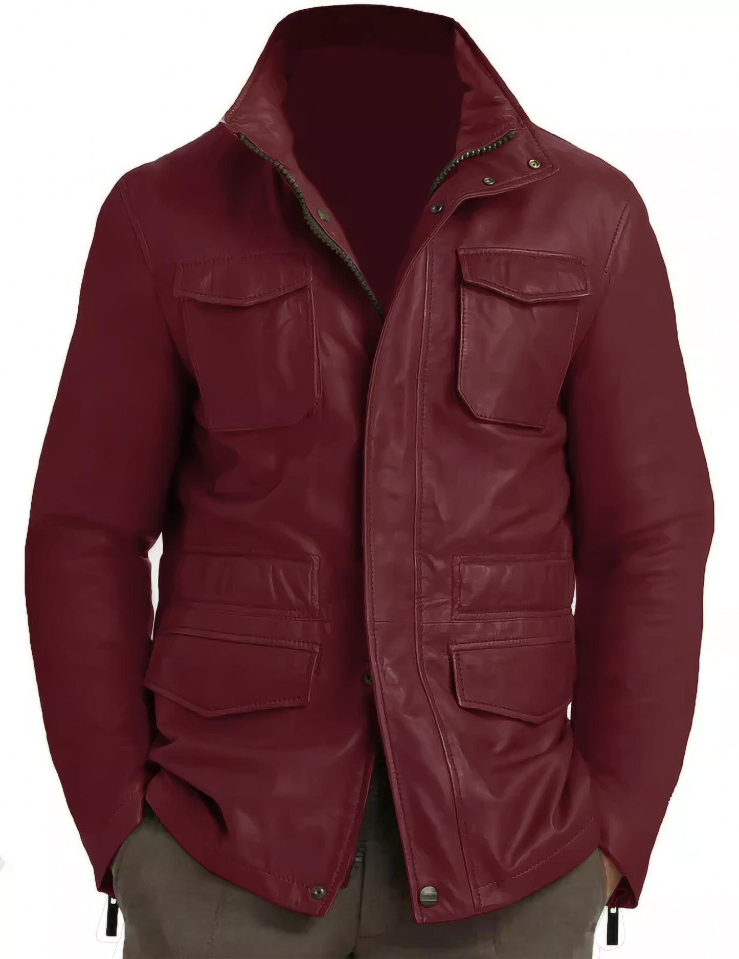 Genuine Lambskin Leather Real Leather Jacket Field Brown Leather Jacket Coat
