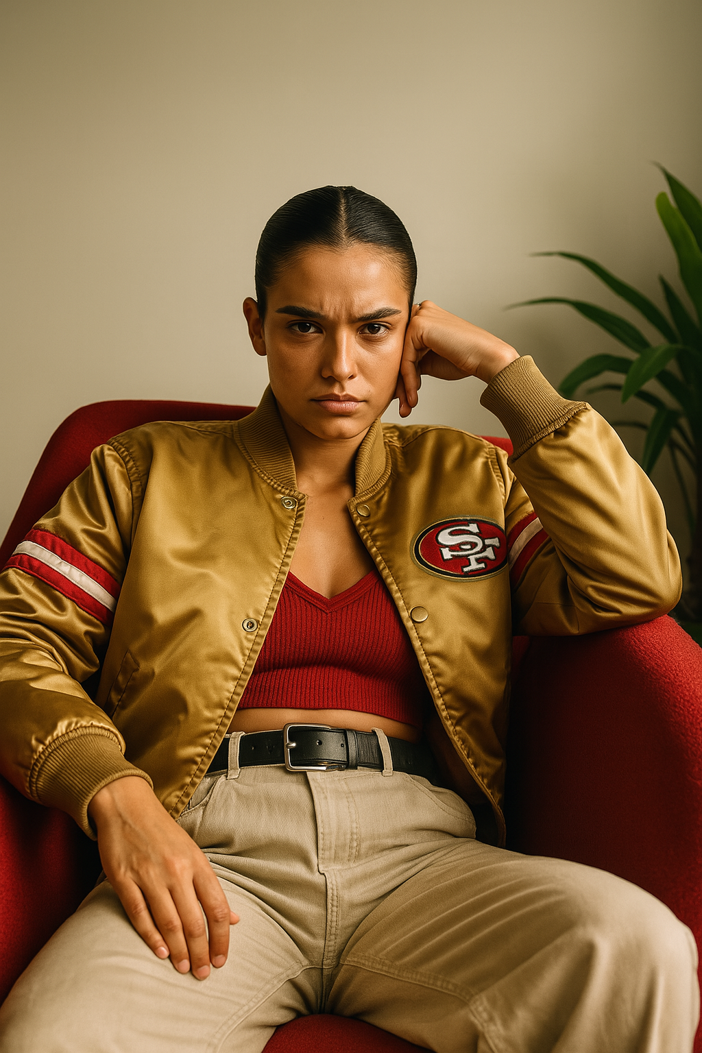 San Francisco 49ers 80s Vintage Gold Satin Bomber Jacket Varsity Team Letterman