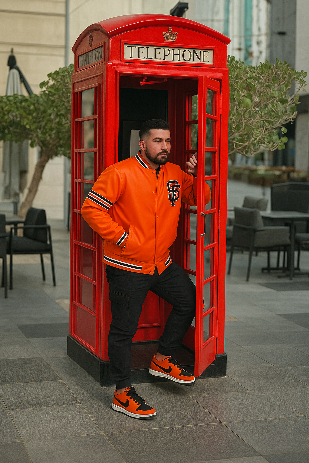 San Francisco Giants Orange Satin Varsity Jacket Letterman Baseball Bomber