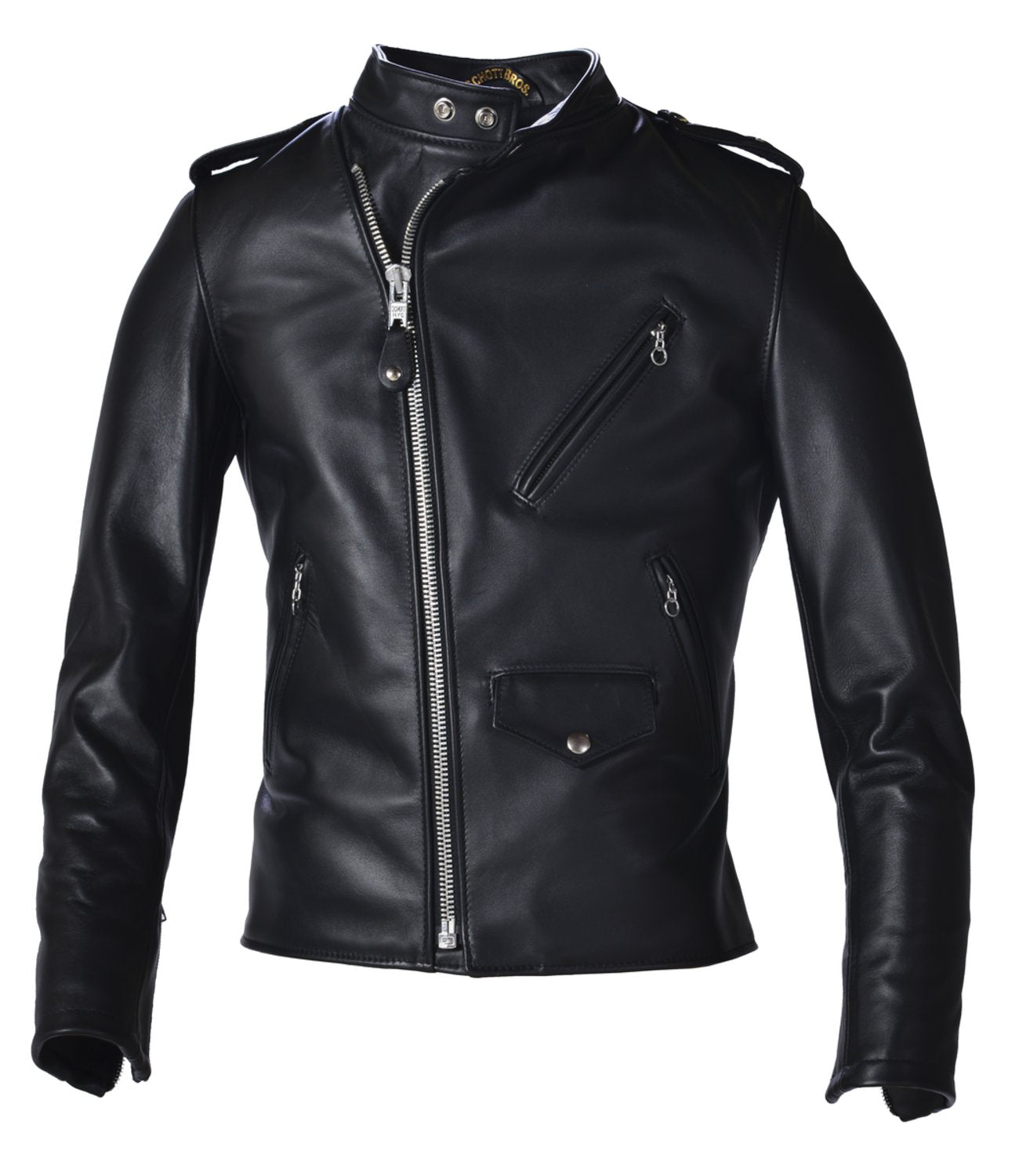 Cafecto Cowhide Hybrid Cafe Racer Asymmetrical Mens Leather Motorcycle Jacket