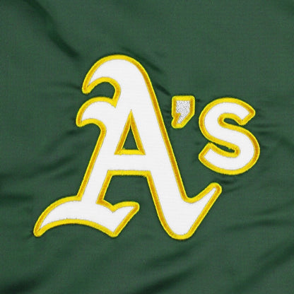 Oakland Athletics Satin Bomber Jacket Green Vintage Baseball Varsity Letterman Jacket