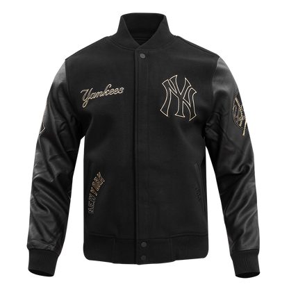 New York Yankees Varsity Jacket Men’s Black Wool Leather Sleeves Bomber Letterman