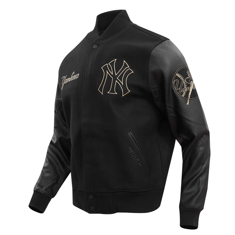 New York Yankees Varsity Jacket Men’s Black Wool Leather Sleeves Bomber Letterman