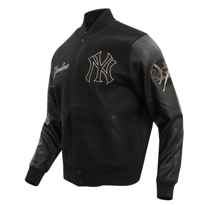 New York Yankees Varsity Jacket Men’s Black Wool Leather Sleeves Bomber Letterman