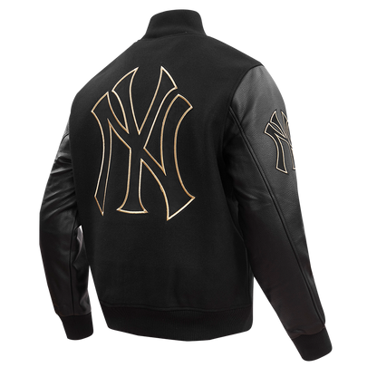 New York Yankees Varsity Jacket Men’s Black Wool Leather Sleeves Bomber Letterman