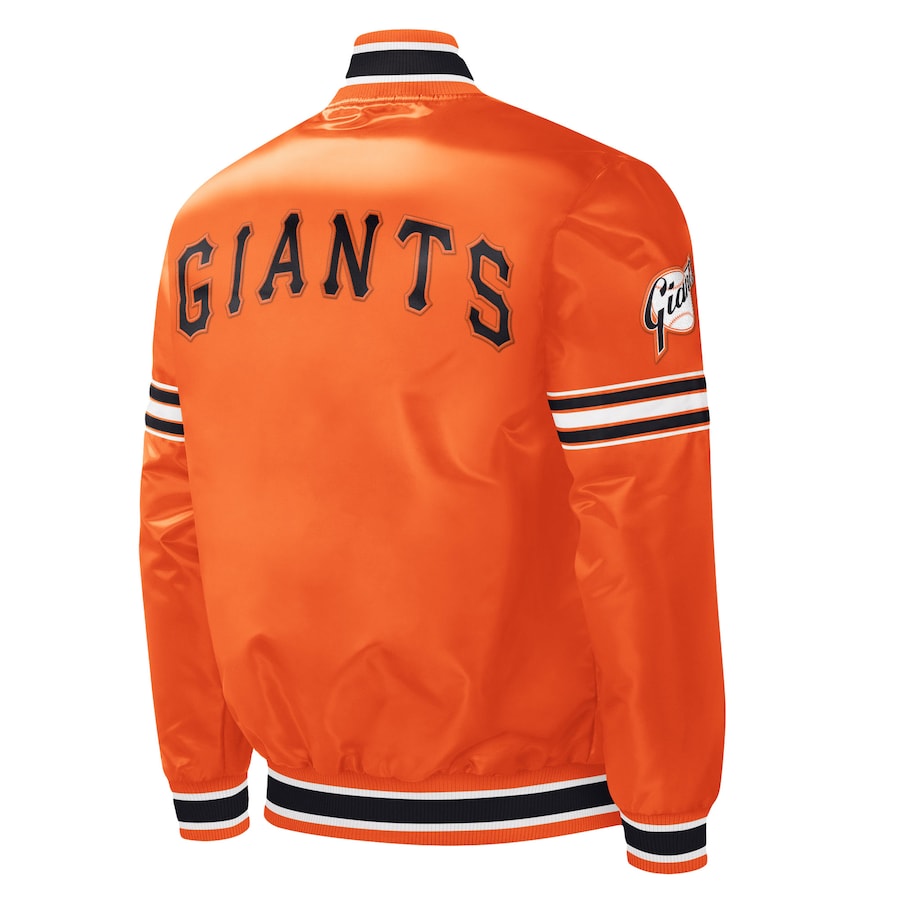 San Francisco Giants Orange Satin Varsity Jacket Letterman Baseball Bomber