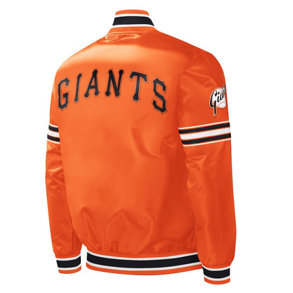 San Francisco Giants Orange Satin Varsity Jacket Letterman Baseball Bomber