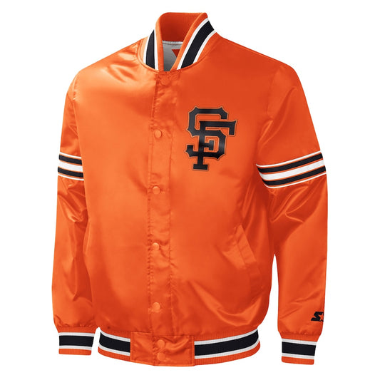 San Francisco Giants Orange Satin Varsity Jacket Letterman Baseball Bomber