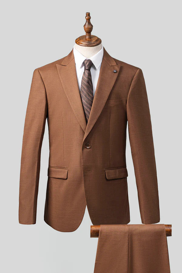 Men’s 2-Piece Formal Suit – Premium Cotton Blend – Classic Business Wear